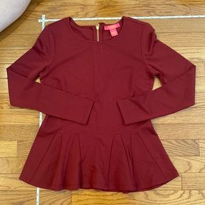 Pretty burgundy peplum top